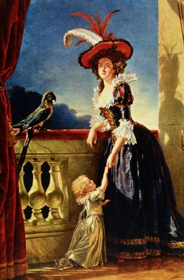 Labille-Guiard, Adelaide Portrait of Louise Elisabeth of France with her son Spain oil painting art